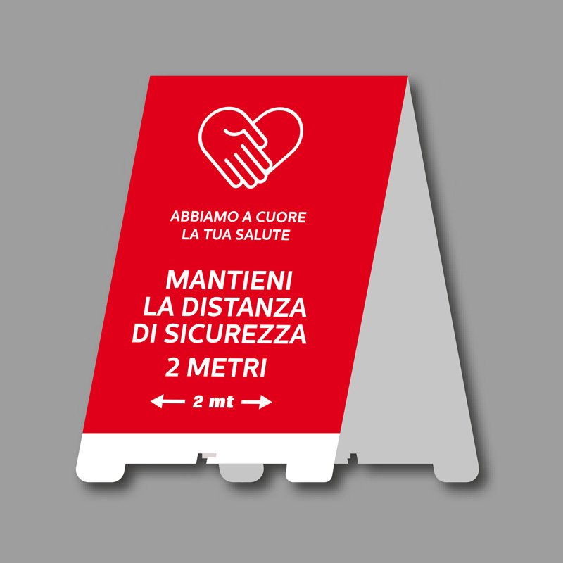 CAVALLETTO BIFACCIALE per distanza di sicurezza